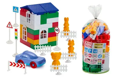 Конструктор блочний 1-052 "Лідер" №3 (100 деталей) Colorplast купити