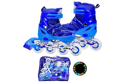 Ролики R2075, S (30-33) метал.рама, колеса PU 1 світло, синій купити