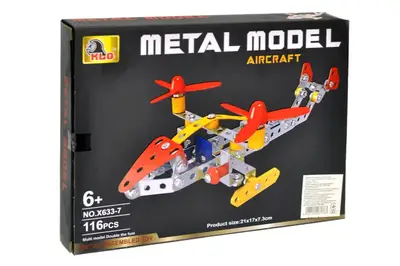 Конструктор металевий "Вертоліт" 116дет X633-7 р.28*20*4см купити