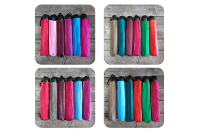 Однотонна жіноча складна парасолька, Механіка (3401) купити