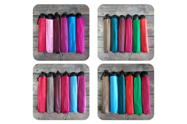 Однотонна жіноча складна парасолька, Механіка (3401) купити