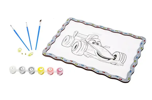 Картина по номерах дерев'яна "Гоночна машинка"формат А4 Puz-22951 PuzzleOk купити недорого в Україні, фото 4