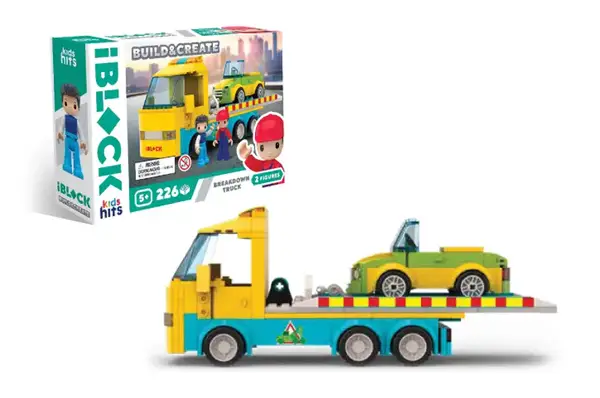 Конструктор KH17/005/4 JUNIOR Евакуатор 226 деталей, в коробці 24x16x6 см Kids hits IBLOCK купити