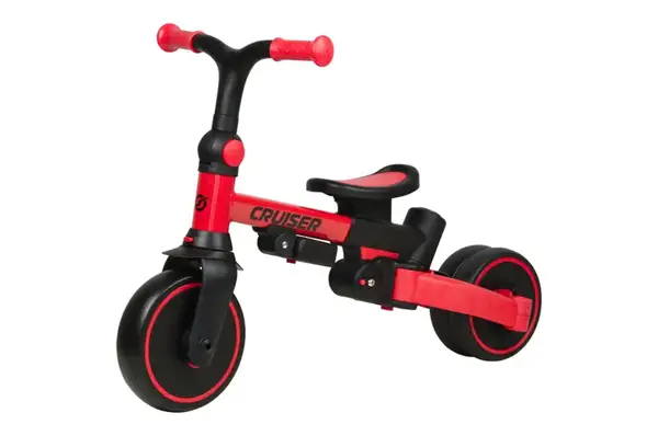 Триколісний біговел 3 в 1 Maraton Tri-cycle Cruiser Milano 001 red з батьківською ручкою купити недорого в Україні, фото 3