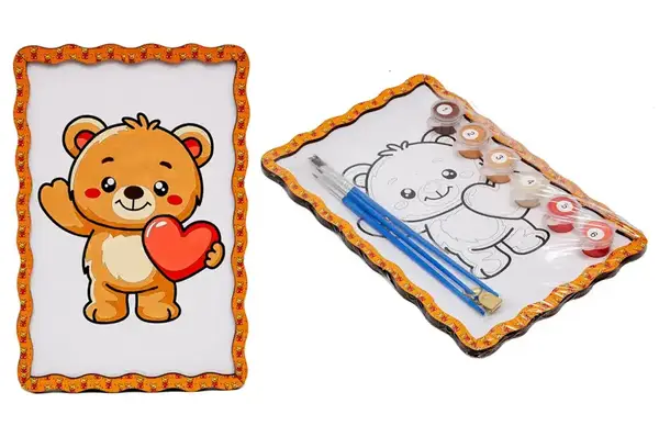 Набір для розпису по номерах Puz-22982 "Ведмедик" дерев'яний, формат А5 PuzzleOk купити