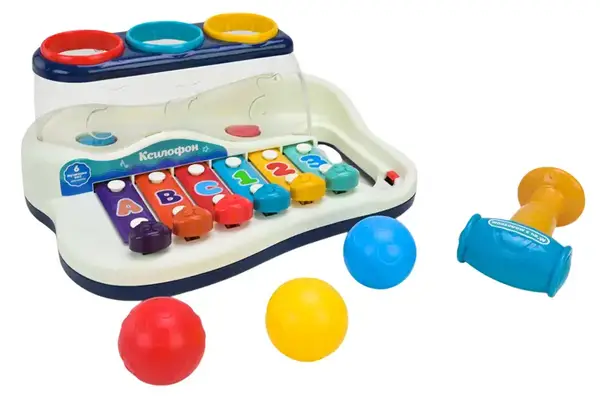 Ксилофон, PL-724-31, стукалка та м'ячики, р-р 25,5*16,5*11, у коробці 29,5*18*15 см купити недорого в Україні, фото 4