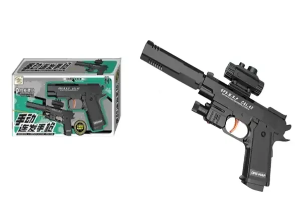 Пістолет 998-12 кульки, на батарейках, лазер, у коробці р.27,7x16.5x5 см купити