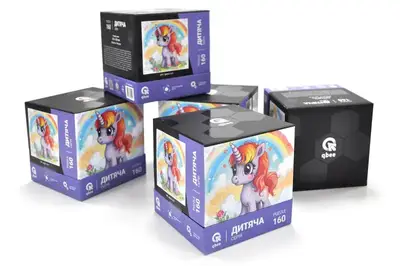 Пазли - 160 елм. - QB500-002 "Єдиноріг і Веселка" qbee купити