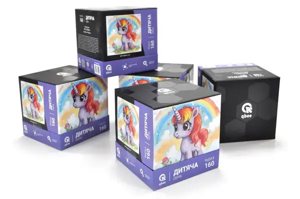 Пазли - 160 елм. - QB500-002 "Єдиноріг і Веселка" qbee купити