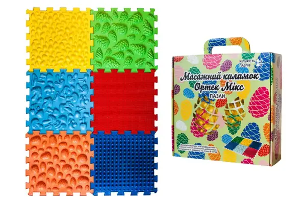 Масажний килимок Мікс Пазли 6 елементів 07790, р. 1ел. 26*26см. Ортек купити