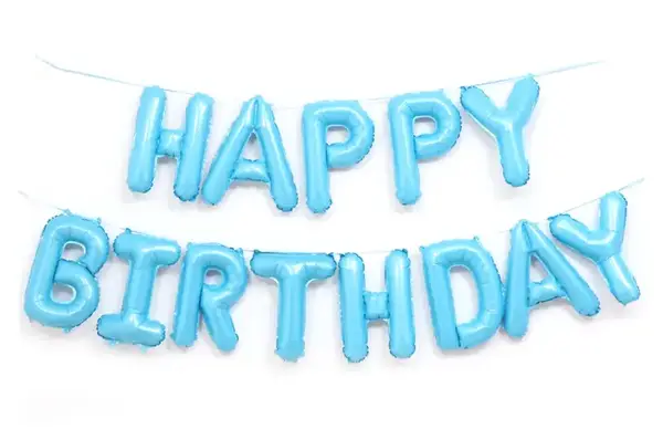 Надпис 'Happy Birthday' голубий 16' (40см) купити