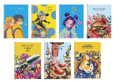 Зошит А5/80арк., Школярик на спiралі, клітинка, білий блок УФ-лак 6129К купити