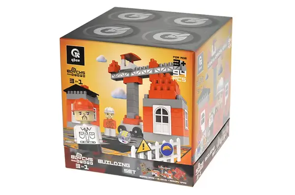 Конструктор блочний QB300-003 "Block&Steps: Будівельний набір" + ходилка і меморі гра 3в1, 94дет. qbee купити недорого в Україні, фото 7