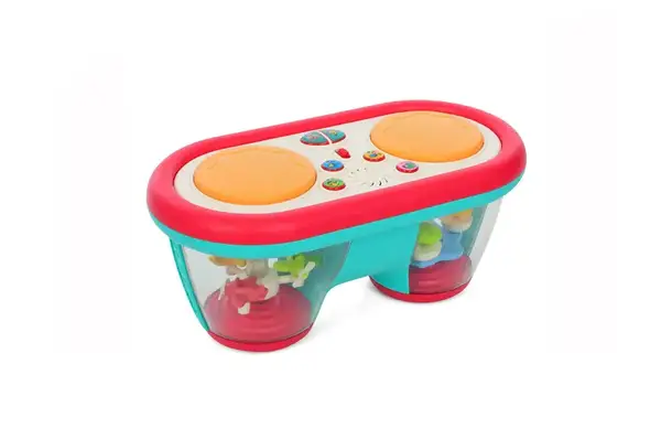 Барабан 855-161D інтерактивний на батарейках. музика. світло. 2 кольори. в коробці р. 24,2*13*18,5 см. купити недорого в Україні, фото 2