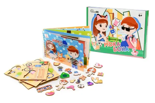 Гра дерев'яна Puz-88892 Будиночок для Мока Бока 6 сторінок з наліпками, 103 дет., PuzzleOK купити недорого в Україні, фото 4