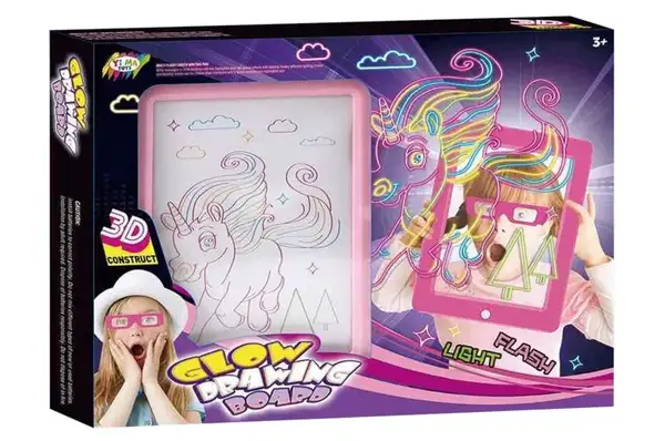 Магічна дошка для малювання з 3D-ефектом, з підсвіткою і фломастерами YM177 р.36*27*4см купити недорого в Україні, фото 2