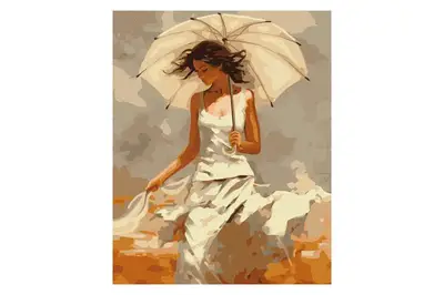 Набір для розпису по номерах "Дівчина з парасолькою" KHO8365 40х50см IDEYKA купити