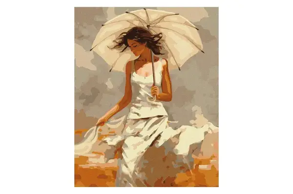 Набір для розпису по номерах "Дівчина з парасолькою" KHO8365 40х50см IDEYKA купити