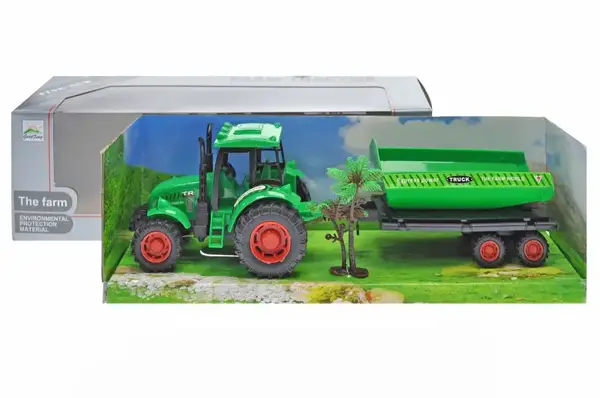 Трактор 323-82 інерційний з причіпом, в коробці р.37x10x12 см YG Toys купити
