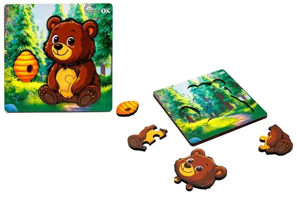 Сортер А6 "Лісовий ведмедик" Puz-88754 дерев'яний PuzzleOk купити