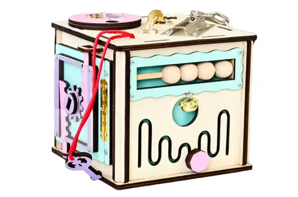 Бізікуб з дзеркалом Слонова кістка 15х15х15 см купити недорого в Україні, фото 4