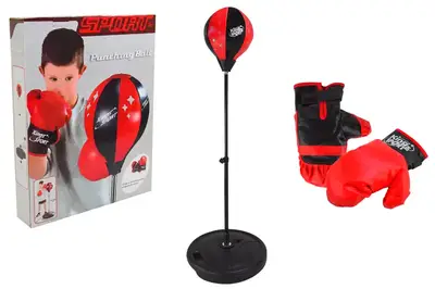 Боксерський набір BB114 (143881/1), надувна груша 20 см на стійці (80-110см), рукавички купити