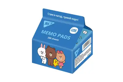 Папір для записів YES Tetra Pak "Line Friends" 200 арк. 7*7,5 см 170318 купити