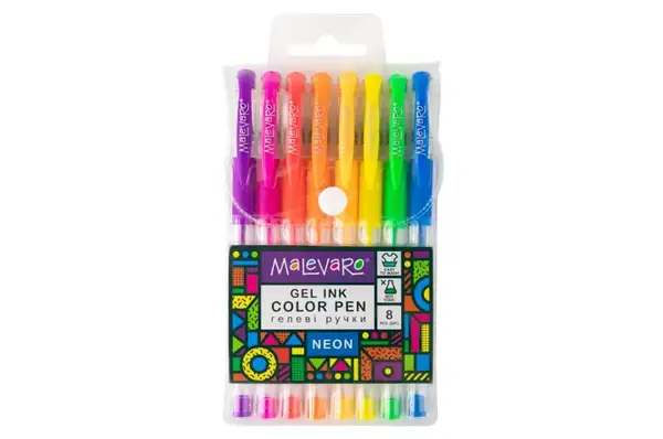 Ручка гелева MALEVARO NEON ML760189 8 кольорів 0,5 мм купити