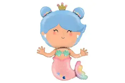 Фольгована кулька фігура "Русалонька" рожева Grabo 48х79 см. купити