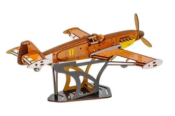 Конструктор Puz-00942 "Винищувач Bf 109" дерев'яний, 258 дет., розмір 34.6х37.5х17.5см PuzzleOK купити недорого в Україні, фото 6