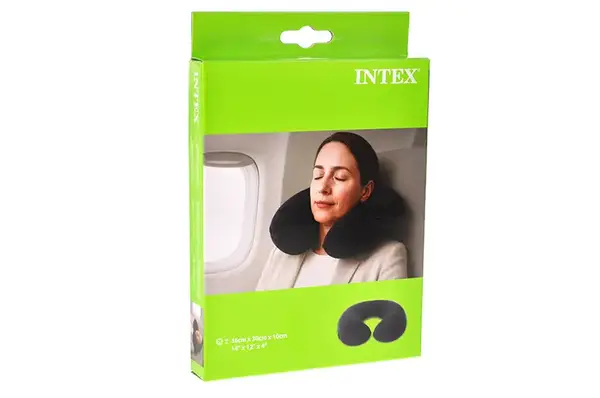 Подушка надувна 68675 чорна, дуга, велюр р.33x25x8 см INTEX купити недорого в Україні, фото 4
