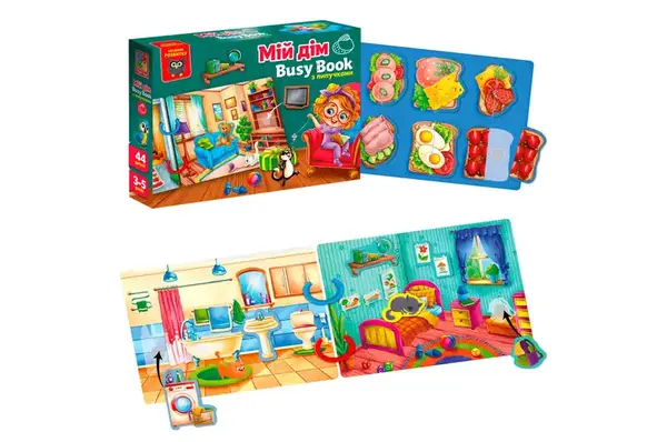Розвиваюча гра VT1310-08 "Бізі бук. Мій дім" з липучками VladiToys купити