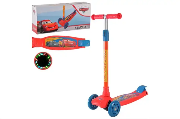 Самокат дитячий 4-х колісний LS2216, Cars, PU світло купити