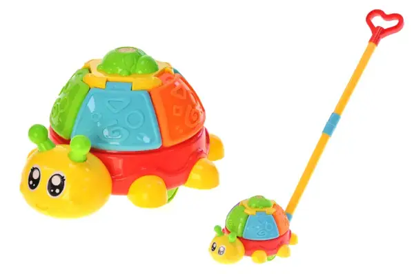 Каталка A0510 "Жук" з ручкою, в сітці р.20x16x16 см YG Toys купити