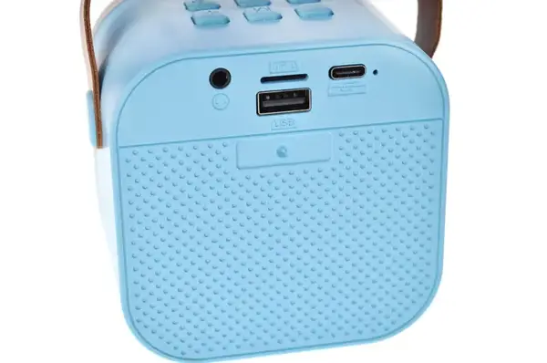 Караоке K12 з ДВОМА мікрофонами, блутуз колонка на акумуляторі, роз'єм для карти пам'яті, AUX, USB Type C, в коробці купити недорого в Україні, фото 6