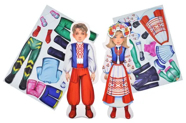 Одягалка магнітна QB006-006 "Ксенія і Марко" 42 магніти, 2 ляльки qbee купити недорого в Україні, фото 3