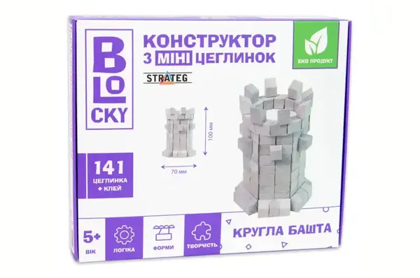 Будівельний набір для творчості з міні-цеглинок BLOCKY "Кругла Башта" 31024 STRATEG купити