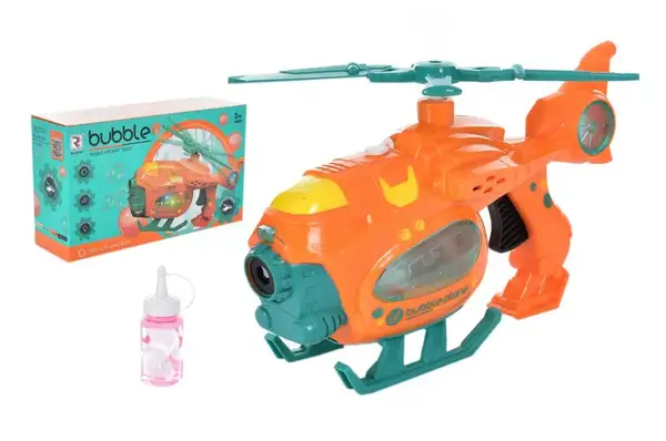 Вертоліт музичний, пускає бульбашки, зі світлом, у коробці ZR163 р. 25,5*7,8*15см купити