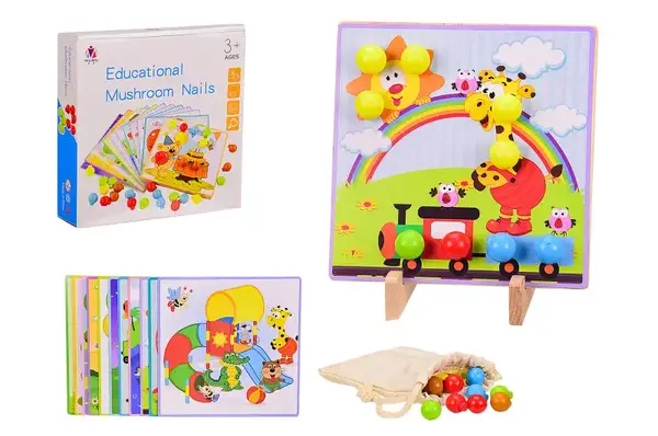 Іграшка дерев'яна мозаїка WD137, в наборі шаблони картинок-12 шт, р-р16,5 * 16,5 см, великі деталі купити