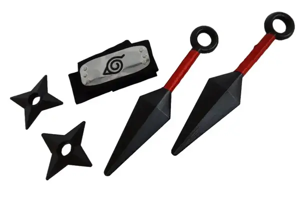 Набір аніме NARUTO 5в1 (кунаї, сюрікени, пов’язка) в кульку 3W р. 32*3*15 см купити