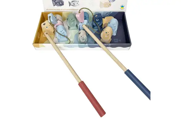 Дерев'яна іграшка 16037 "Рибалка 2" CUBIKA купити недорого в Україні, фото 2