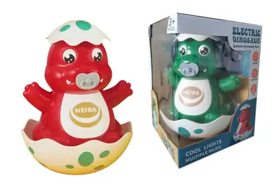 Неваляшка 777-8 "Динозавр" 2в1, на батарейках, 2 кольори, в коробці р.22x16x16 см купити