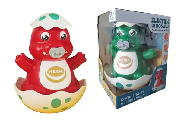 Неваляшка 777-8 "Динозавр" 2в1, на батарейках, 2 кольори, в коробці р.22x16x16 см купити