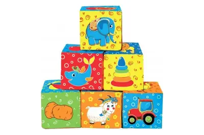 Набір м'яких кубиків MC090601-01 6 шт. в кульку р.16,5x12,4x8 см Масік купити