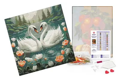 Набір з алмазною мозаїкою AMO7964 "Лебедина вірність" 40х40см IDEYKA купити