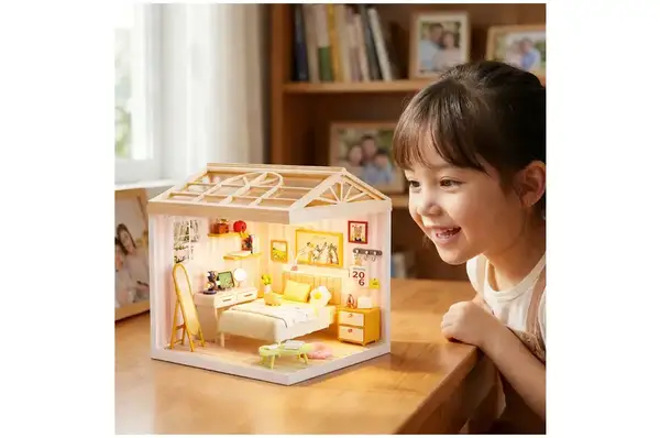 Конструктор-румбокс 8004 MINI HOUSE серії "Інтер'єр" – СПАЛЬНЯ (світло) купити недорого в Україні, фото 6