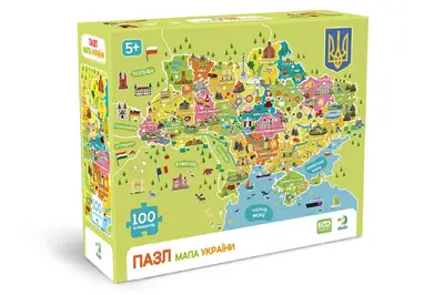 Пазли - 100 елм. - 300706 "Мапа України" DoDo купити