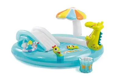 Ігровий центр 57165 "Крокодил" з гіркою, в коробці р.201x170x84 см INTEX купити