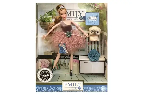 Лялька "Emily" з домашнім улюбленцем та аксесуарами, шарнірна QJ103B р.28.5*6.5*32.5см купити