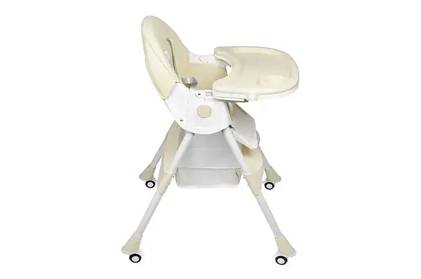 Стільчик для годування Kidoro One (ST-6540) Beige, з екошкіри на колесах, у коробці р.52x25x43 см купити недорого в Україні, фото 6